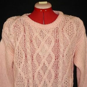 Andrew St John Womans Pink Hand Knit Sweater